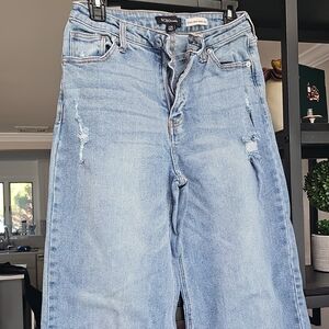 BCBG Light Wash Distressed High-Rise Jeans